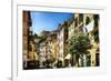 Colorful Street in Riomaggiore, Liguria, Italy-George Oze-Framed Photographic Print