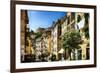 Colorful Street in Riomaggiore, Liguria, Italy-George Oze-Framed Photographic Print