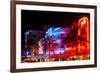 Colorful Street Life at Night - Ocean Drive - Miami-Philippe Hugonnard-Framed Photographic Print