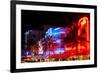 Colorful Street Life at Night - Ocean Drive - Miami-Philippe Hugonnard-Framed Premium Photographic Print