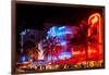 Colorful Street Life at Night - Ocean Drive - Miami-Philippe Hugonnard-Framed Photographic Print