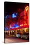 Colorful Street Life at Night - Ocean Drive - Miami-Philippe Hugonnard-Stretched Canvas