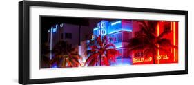 Colorful Street Life at Night - Ocean Drive - Miami-Philippe Hugonnard-Framed Photographic Print