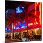 Colorful Street Life at Night - Ocean Drive - Miami-Philippe Hugonnard-Mounted Photographic Print