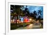 Colorful Street Life - Ocean Drive by Night - Miami-Philippe Hugonnard-Framed Photographic Print