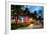 Colorful Street Life - Ocean Drive by Night - Miami-Philippe Hugonnard-Framed Photographic Print