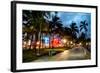 Colorful Street Life - Ocean Drive by Night - Miami-Philippe Hugonnard-Framed Photographic Print