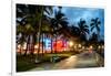 Colorful Street Life - Ocean Drive by Night - Miami-Philippe Hugonnard-Framed Photographic Print