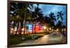 Colorful Street Life - Ocean Drive by Night - Miami-Philippe Hugonnard-Framed Photographic Print