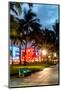 Colorful Street Life - Ocean Drive by Night - Miami-Philippe Hugonnard-Mounted Photographic Print