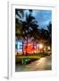 Colorful Street Life - Ocean Drive by Night - Miami-Philippe Hugonnard-Framed Premium Photographic Print