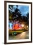 Colorful Street Life - Ocean Drive by Night - Miami-Philippe Hugonnard-Framed Premium Photographic Print