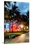 Colorful Street Life - Ocean Drive by Night - Miami-Philippe Hugonnard-Stretched Canvas