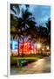 Colorful Street Life - Ocean Drive by Night - Miami-Philippe Hugonnard-Framed Photographic Print