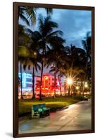 Colorful Street Life - Ocean Drive by Night - Miami-Philippe Hugonnard-Framed Photographic Print