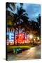 Colorful Street Life - Ocean Drive by Night - Miami-Philippe Hugonnard-Stretched Canvas