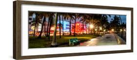 Colorful Street Life - Ocean Drive by Night - Miami-Philippe Hugonnard-Framed Photographic Print