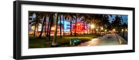 Colorful Street Life - Ocean Drive by Night - Miami-Philippe Hugonnard-Framed Photographic Print