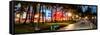 Colorful Street Life - Ocean Drive by Night - Miami-Philippe Hugonnard-Framed Stretched Canvas