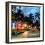 Colorful Street Life - Ocean Drive by Night - Miami-Philippe Hugonnard-Framed Premium Photographic Print