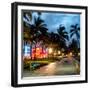 Colorful Street Life - Ocean Drive by Night - Miami-Philippe Hugonnard-Framed Premium Photographic Print