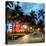 Colorful Street Life - Ocean Drive by Night - Miami-Philippe Hugonnard-Stretched Canvas