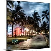 Colorful Street Life - Ocean Drive by Night - Miami-Philippe Hugonnard-Mounted Photographic Print