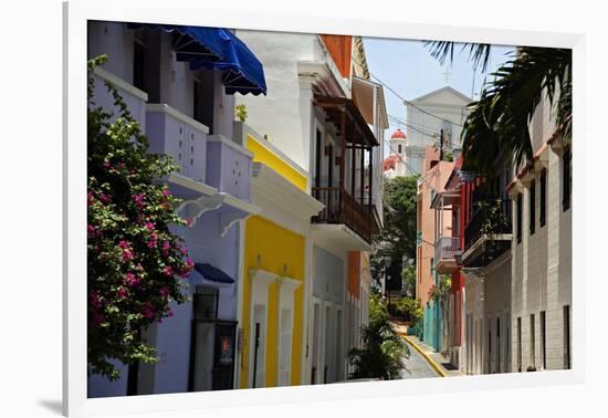 Colorful Street, Old San Juan, Puerto Rico-George Oze-Framed Photographic Print