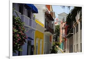 Colorful Street, Old San Juan, Puerto Rico-George Oze-Framed Photographic Print