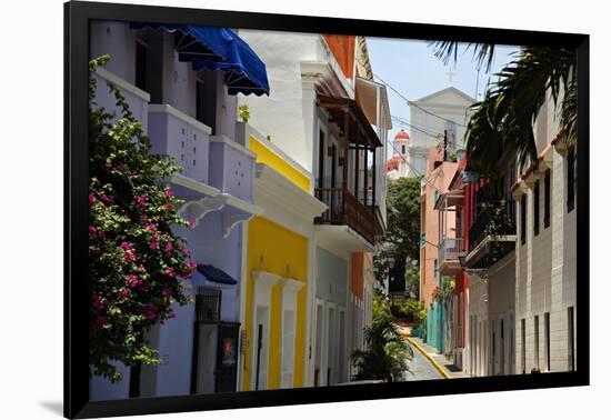 Colorful Street, Old San Juan, Puerto Rico-George Oze-Framed Photographic Print