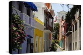 Colorful Street, Old San Juan, Puerto Rico-George Oze-Stretched Canvas