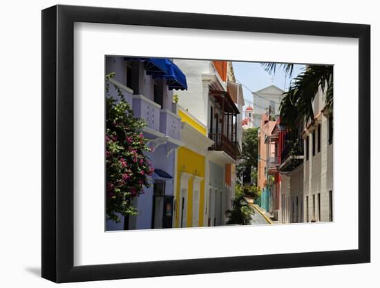 Colorful Street, Old San Juan, Puerto Rico-George Oze-Framed Photographic Print