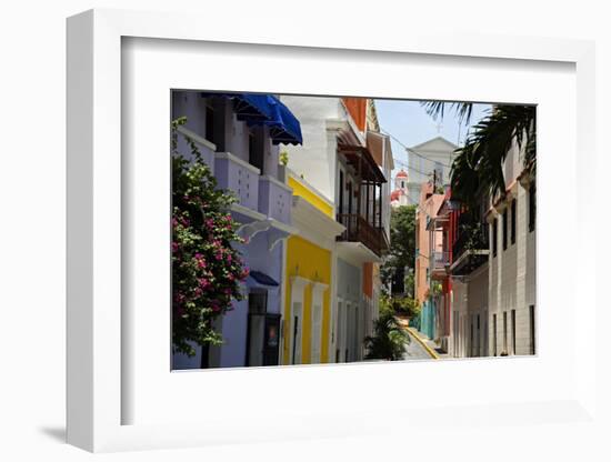 Colorful Street, Old San Juan, Puerto Rico-George Oze-Framed Photographic Print