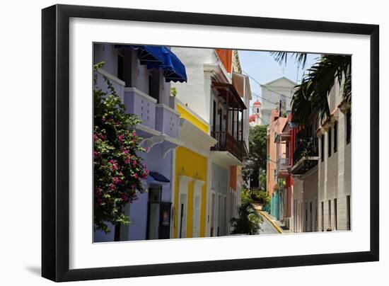 Colorful Street, Old San Juan, Puerto Rico-George Oze-Framed Photographic Print