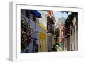 Colorful Street, Old San Juan, Puerto Rico-George Oze-Framed Photographic Print