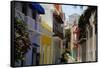 Colorful Street, Old San Juan, Puerto Rico-George Oze-Framed Stretched Canvas