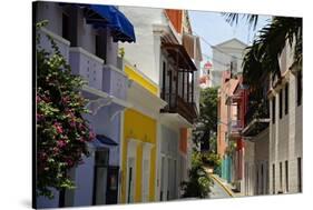 Colorful Street, Old San Juan, Puerto Rico-George Oze-Stretched Canvas