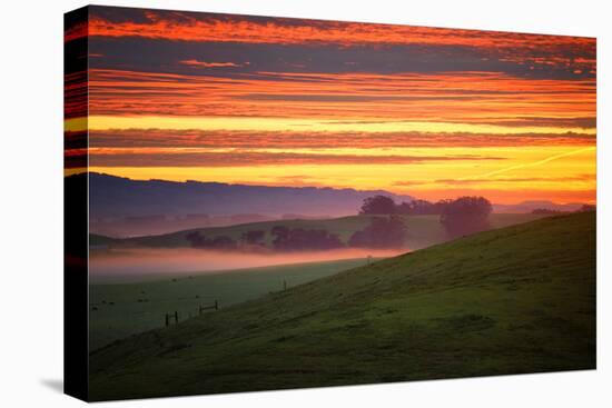 Colorful Sunrise and Clouds in the Petaluma Hills-null-Stretched Canvas