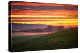 Colorful Sunrise and Clouds in the Petaluma Hills-null-Stretched Canvas