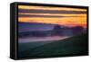 Colorful Sunrise and Clouds in the Petaluma Hills-null-Framed Stretched Canvas