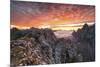 Colorful Sunrise over the Ridges of the Pale of the Balconies, Pala Group-ClickAlps-Mounted Photographic Print