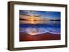 Colorful Sunrise with a Breaking Wave-West Coast Scapes-Framed Premium Photographic Print