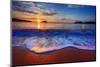 Colorful Sunrise with a Breaking Wave-West Coast Scapes-Mounted Premium Photographic Print