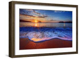 Colorful Sunrise with a Breaking Wave-West Coast Scapes-Framed Photographic Print