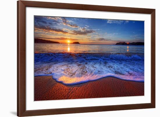 Colorful Sunrise with a Breaking Wave-West Coast Scapes-Framed Photographic Print