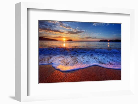 Colorful Sunrise with a Breaking Wave-West Coast Scapes-Framed Photographic Print