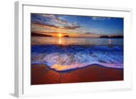 Colorful Sunrise with a Breaking Wave-West Coast Scapes-Framed Photographic Print