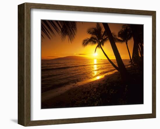 Colorful Sunset in a Tropical Paradise, Maui Hawaii, USA-Jerry Ginsberg-Framed Photographic Print