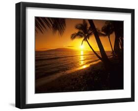 Colorful Sunset in a Tropical Paradise, Maui Hawaii, USA-Jerry Ginsberg-Framed Photographic Print