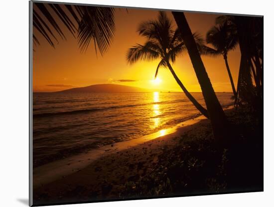 Colorful Sunset in a Tropical Paradise, Maui Hawaii, USA-Jerry Ginsberg-Mounted Photographic Print